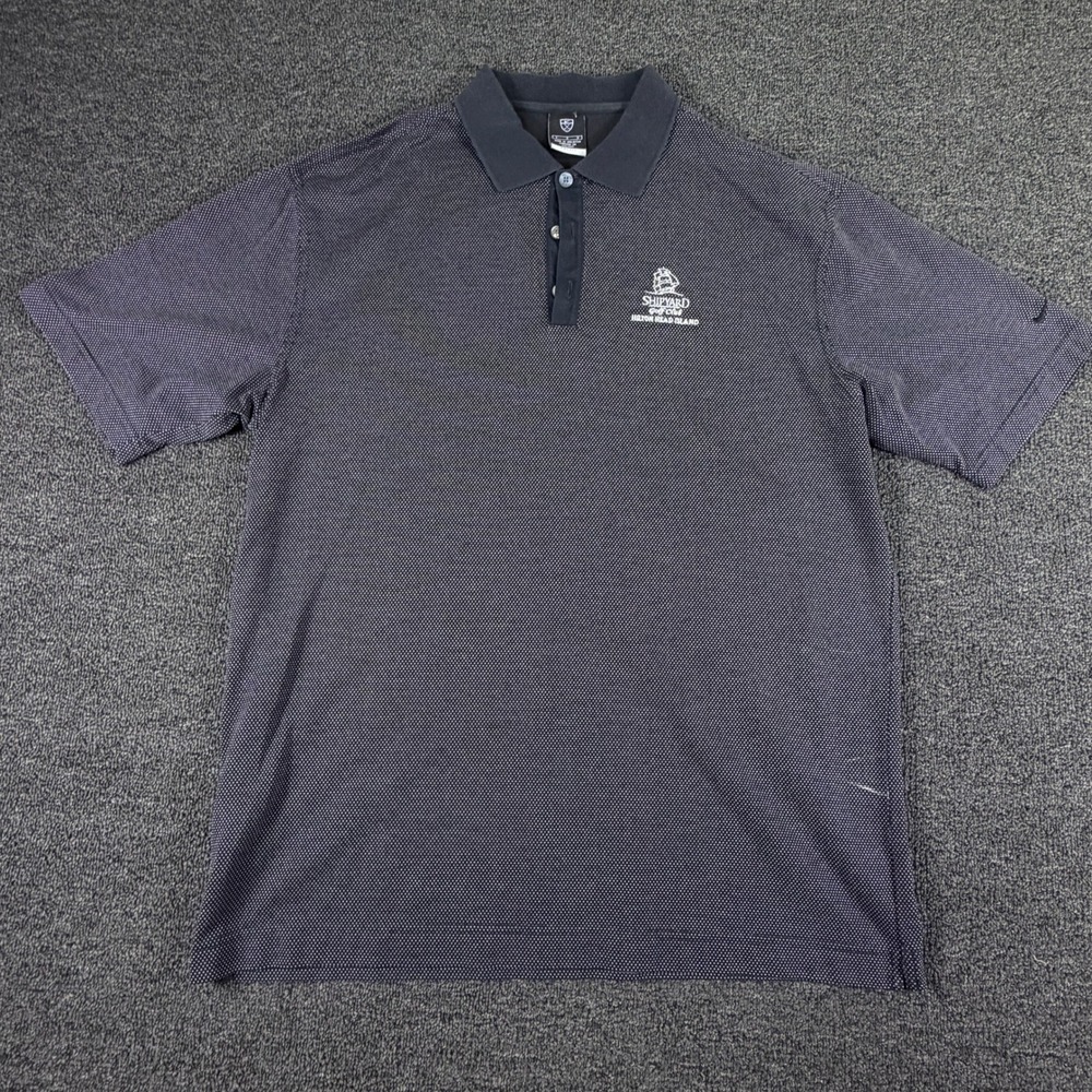 Nike Polo Shirt Mens L Dri-FIT Navy Blue Shipyard Golf Club Hilton Head EUC